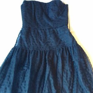 Chetta B Women's Lace Tiered Strapless Cocktail Dress Black Size 10